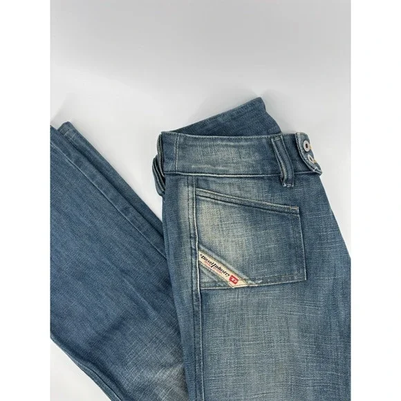 Vintage Diesel Hush Jeans Sz 25 (Meas 26) Made In Italy Bleached Y2K MSRP $475